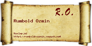 Rumbold Ozmin névjegykártya